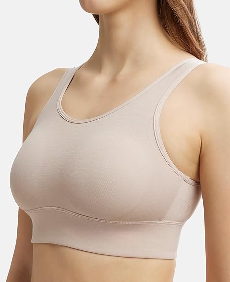 Jockey JW12 Women’s Rayon Lounge Bra – Wirefree Padded Full Coverage with Removable Pads